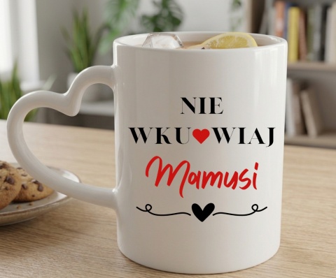 Kubek z nadrukiem prezent dla MAMY Dzień Matki Mama Teściowa uchwyt serce