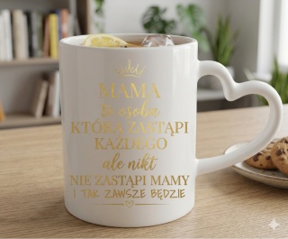 Kubek z nadrukiem prezent dla MAMY Dzień Matki Mama Teściowa uchwyt serce
