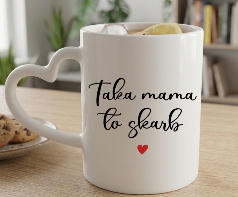 Kubek z nadrukiem prezent dla MAMY Dzień Matki Mama Teściowa uchwyt serce