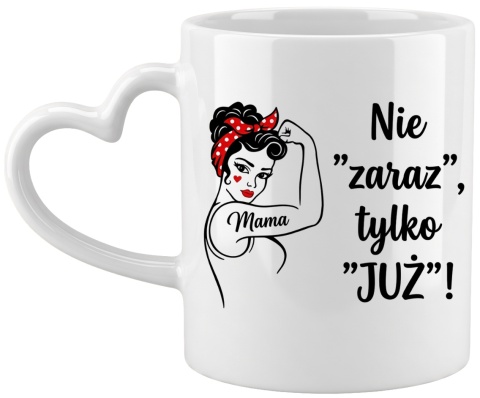 Kubek z nadrukiem prezent dla MAMY Dzień Matki Mama Teściowa uchwyt serce