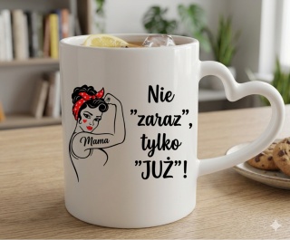 Kubek z nadrukiem prezent dla MAMY Dzień Matki Mama Teściowa uchwyt serce