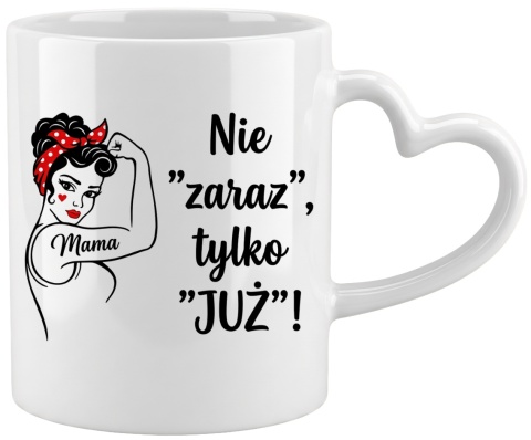 Kubek z nadrukiem prezent dla MAMY Dzień Matki Mama Teściowa uchwyt serce