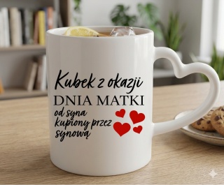 Kubek z nadrukiem prezent dla MAMY Dzień Matki Mama Teściowa uchwyt serce