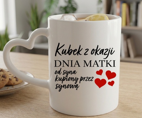 Kubek z nadrukiem prezent dla MAMY Dzień Matki Mama Teściowa uchwyt serce