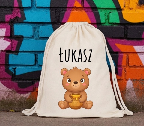 Worek na buty kapcie Plecak Mocny do Szkoły Przedszkola z imieniem Dziecka