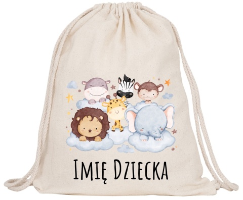 Worek na buty kapcie Plecak Mocny do Szkoły Przedszkola z imieniem Dziecka