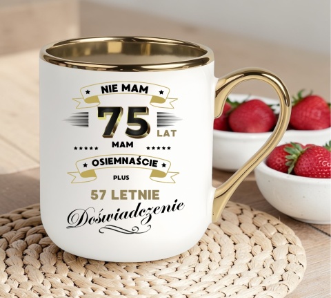 Kubek PREMIUM prezent na URODZINY 75 LAT oryginalny upominek z dedykacją