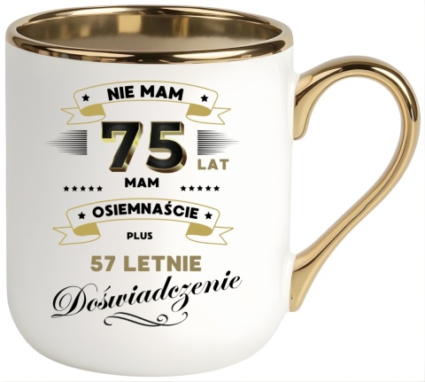 Kubek PREMIUM prezent na URODZINY 75 LAT oryginalny upominek z dedykacją