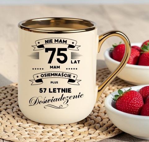 Kubek PREMIUM prezent na URODZINY 75 LAT oryginalny upominek z dedykacją