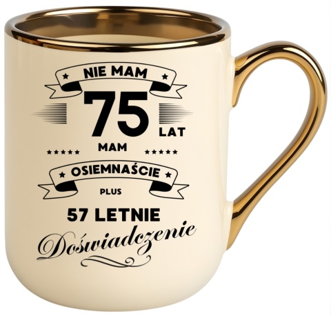 Kubek PREMIUM prezent na URODZINY 75 LAT oryginalny upominek z dedykacją