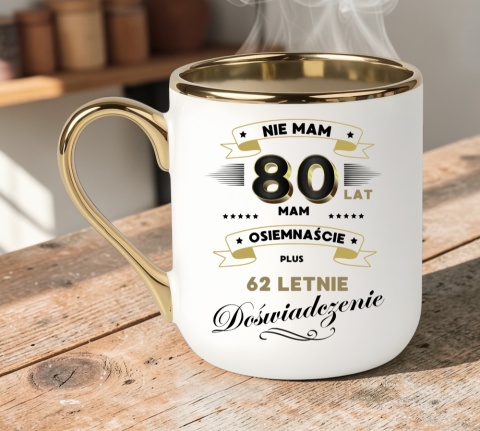 Kubek PREMIUM prezent na URODZINY 80 LAT oryginalny upominek z dedykacją