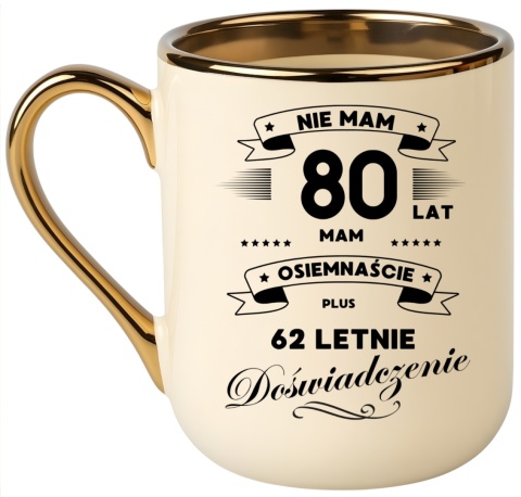 Kubek PREMIUM prezent na URODZINY 80 LAT oryginalny upominek z dedykacją