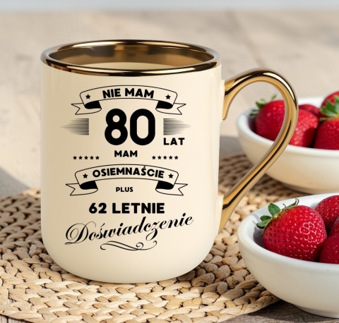 Kubek PREMIUM prezent na URODZINY 80 LAT oryginalny upominek z dedykacją