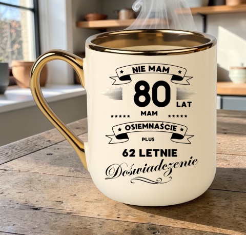 Kubek PREMIUM prezent na URODZINY 80 LAT oryginalny upominek z dedykacją