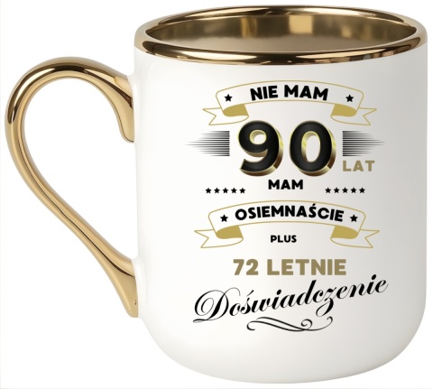 Kubek PREMIUM prezent na URODZINY 90 LAT oryginalny upominek z dedykacją