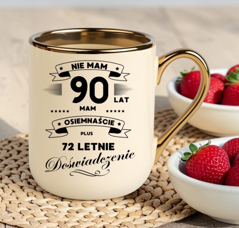 Kubek PREMIUM prezent na URODZINY 90 LAT oryginalny upominek z dedykacją