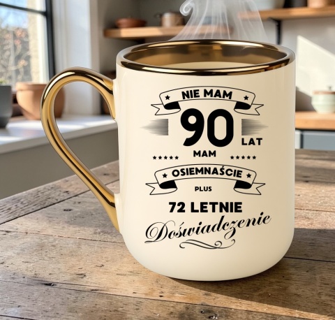 Kubek PREMIUM prezent na URODZINY 90 LAT oryginalny upominek z dedykacją