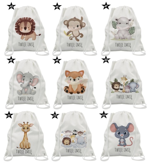 Worek na buty kapcie Plecak Mocny do Szkoły Przedszkola z imieniem Dziecka