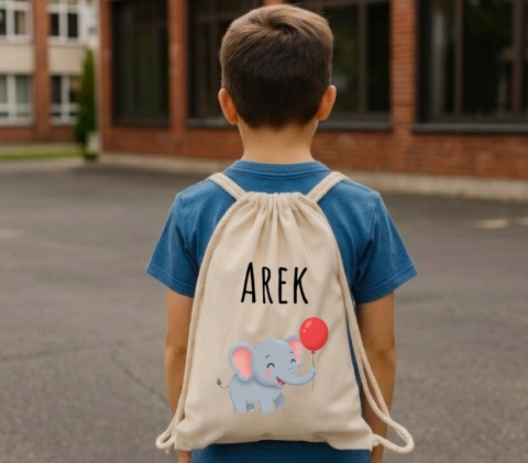Worek na buty kapcie Plecak Mocny do Szkoły Przedszkola z imieniem Dziecka