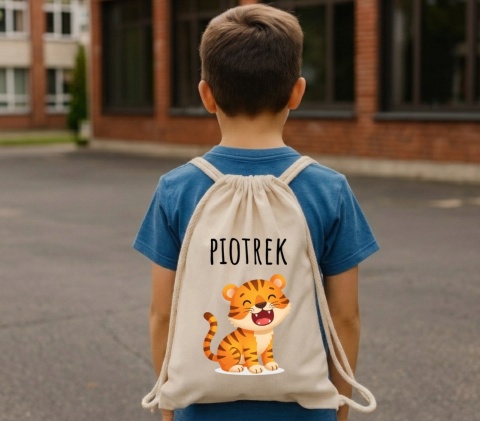 Worek na buty kapcie Plecak Mocny do Szkoły Przedszkola z imieniem Dziecka