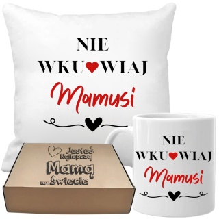 Zestaw Poduszka Kubek oryginalny Prezent dla Mamy Dzień Matki Urodziny Mama