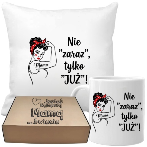 Zestaw Poduszka Kubek oryginalny Prezent dla Mamy Dzień Matki Urodziny Mama