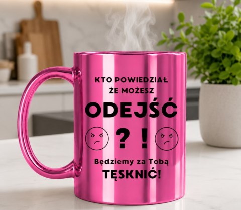 KUBEK RÓŻOWY METALIK PREMIUM PREZENT DLA KOLEŻANKI NA POŻEGNANIE W PRACY