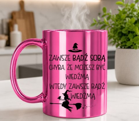 KUBEK RÓŻOWY METALIK PREZENT DLA DZIEWCZYNY KOLEŻANKI ŻONY NA RÓŻNE OKAZJE