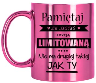 KUBEK RÓŻOWY METALIK PREZENT DLA DZIEWCZYNY KOLEŻANKI ŻONY NA RÓŻNE OKAZJE