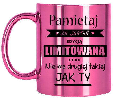 KUBEK RÓŻOWY METALIK PREZENT DLA DZIEWCZYNY KOLEŻANKI ŻONY NA RÓŻNE OKAZJE