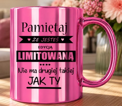 KUBEK RÓŻOWY METALIK PREZENT DLA DZIEWCZYNY KOLEŻANKI ŻONY NA RÓŻNE OKAZJE