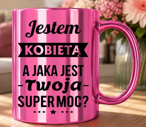KUBEK RÓŻOWY METALIK PREZENT DLA DZIEWCZYNY KOLEŻANKI ŻONY NA RÓŻNE OKAZJE