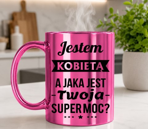 KUBEK RÓŻOWY METALIK PREZENT DLA DZIEWCZYNY KOLEŻANKI ŻONY NA RÓŻNE OKAZJE