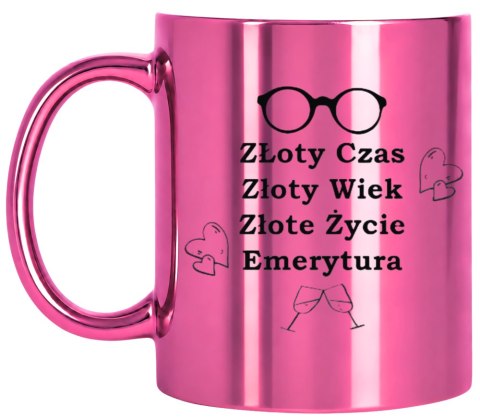 KUBEK RÓŻOWY PREMIUM DLA EMERYTKI EMERYTURA POŻEGNANIE Z PRACY