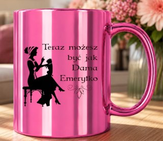 KUBEK RÓŻOWY PREMIUM DLA EMERYTKI EMERYTURA POŻEGNANIE Z PRACY