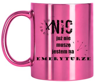KUBEK RÓŻOWY PREMIUM DLA EMERYTKI EMERYTURA POŻEGNANIE Z PRACY