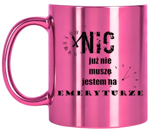 KUBEK RÓŻOWY PREMIUM DLA EMERYTKI EMERYTURA POŻEGNANIE Z PRACY