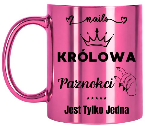 KUBEK RÓŻOWY PREMIUM DLA KOSMETYCZKI STYLISTKI PAZNOKCI ŚMIESZNY PREZENT