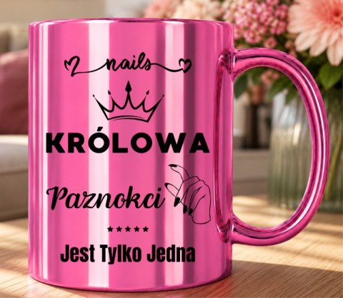 KUBEK RÓŻOWY PREMIUM DLA KOSMETYCZKI STYLISTKI PAZNOKCI ŚMIESZNY PREZENT