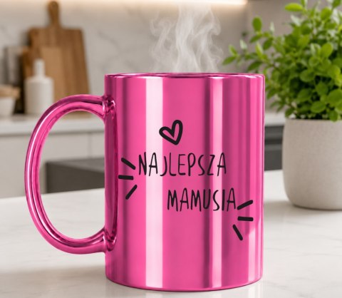KUBEK RÓŻOWY PREMIUM Z NADRUKIEM DLA MAMY TEŚCIOWEJ PREZENT DZIEŃ MATKI