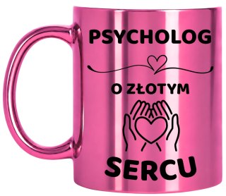 Kubek różowy z dedykacją wyjątkowy prezent dla Pani PSYCHOLOG
