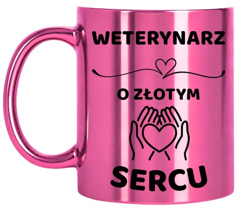 Kubek różowy z dedykacją wyjątkowy prezent dla Pani WETERYNARZ