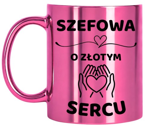 Kubek różowy z dedykacją wyjątkowy prezent dla SZEFOWEJ
