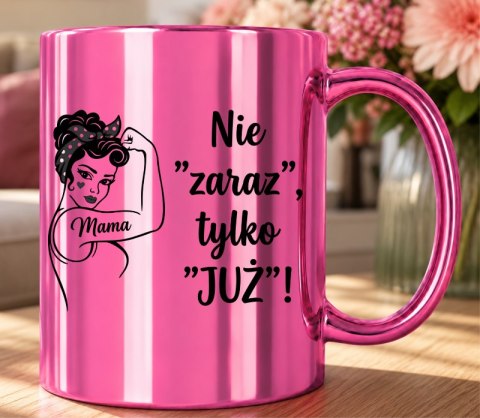 Kubek różowy z nadrukiem prezent dla MAMY Dzień Matki Mama Teściowa