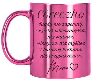 Różowy kubek z dedykacją dla Córki - wyjątkowy prezent na każdą okazję