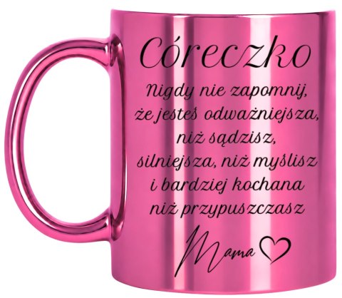 Różowy kubek z dedykacją dla Córki - wyjątkowy prezent na każdą okazję