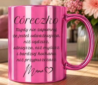 Różowy kubek z dedykacją dla Córki - wyjątkowy prezent na każdą okazję