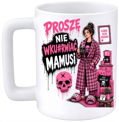 Kubek 400ml DUŻY z nadrukiem prezent dla MAMY Dzień Matki Mama Teściowa