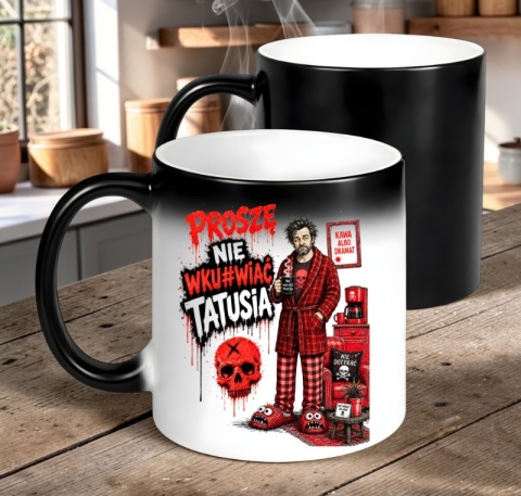 Kubek magiczny z nadrukiem prezent dla TATY Teścia Dzień Ojca Tata