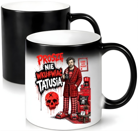 Kubek magiczny z nadrukiem prezent dla TATY Teścia Dzień Ojca Tata